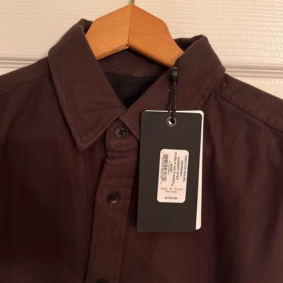 Rag & bone Men Flannel Shirt Brown Small NWT - Picture 2 of 4